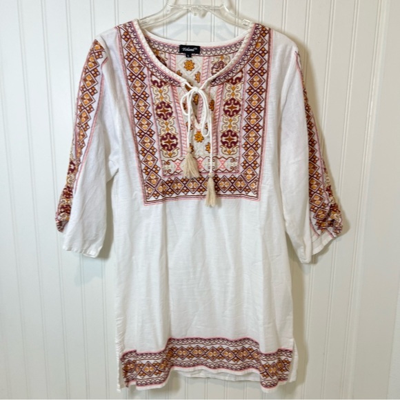 Tolani White Embroidered Women's Top Large - Picture 1 of 8